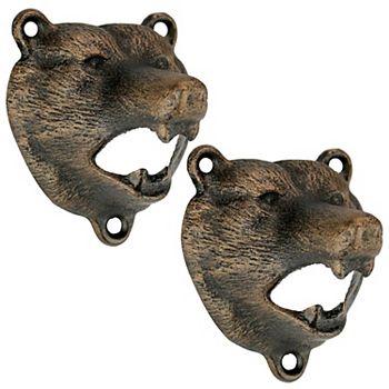 Grizzly Bear of the Woods Cast Iron Bottle Opener: Set of Two Design Toscano