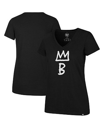 Женская черная футболка с v-образным вырезом Brooklyn Nets Imprint Ultra Rival City Edition '47 Brand