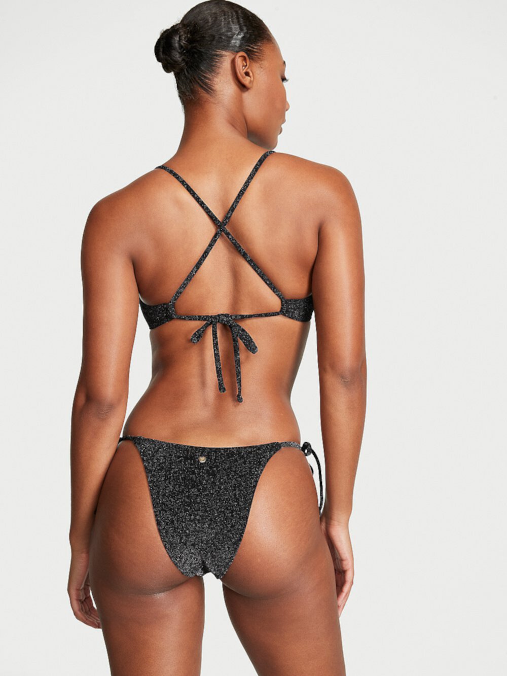 Бразильские плавки бикини с блестками и завязками по бокам Victoria's Secret Swim