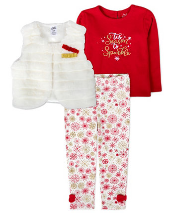 Жилет для девочек, леггинсы и блестящая верхняя одежда сезона, набор из 3 предметов Baby Essentials