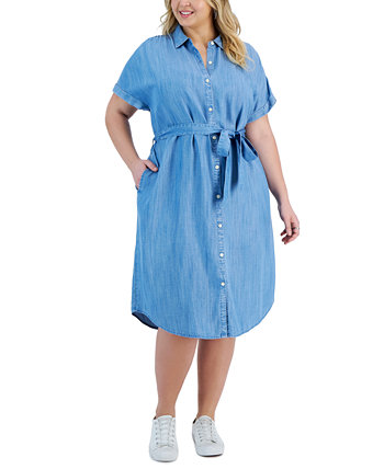 Платье-рубашка из шамбре больших размеров, созданное для Macy's Style & Co