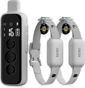 PATPET NFC Pet ID Tag & P651 1000-ft Vibration & Beep Remote Dog Training Collar, Gray, 2 count Patpet