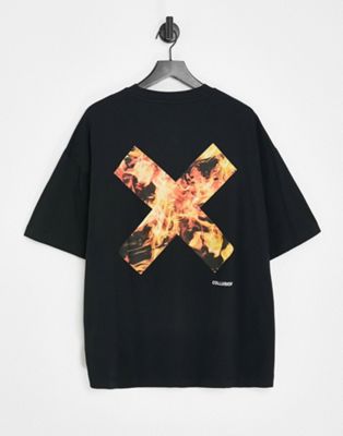 Черная футболка унисекс с логотипом в виде пламени COLLUSION Collusion