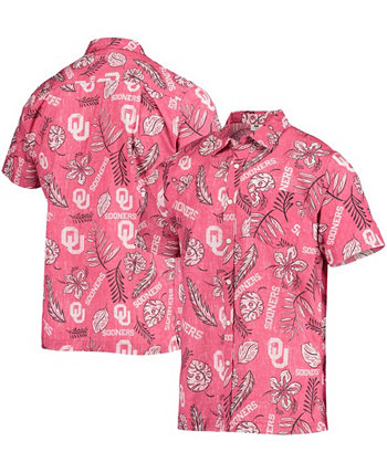 Мужская рубашка на пуговицах Crimson Oklahoma Sooners в винтажном стиле с цветочным рисунком Wes & Willy