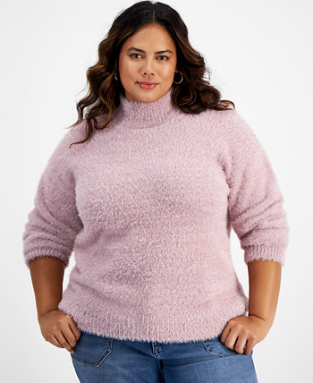 Модный свитер больших размеров с воротником-стойкой и ресницами And Now This