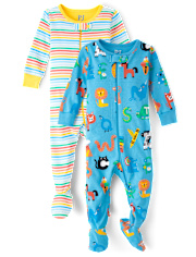 Baby And Toddler Rainbow Alphabet Snug Fit Cotton Footed One Piece Pajamas 2-Pack The Children`s Place