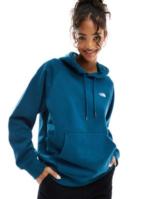 The North Face Evolution pullover fleece hoodie in petrol blue The North Face