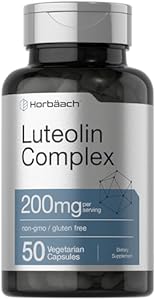 Horbäach Luteolin Complex Supplement | with Rutin | 50 Capsules | Vegetarian, Non-GMO & Gluten Free Flavonoid Formula Horbäach