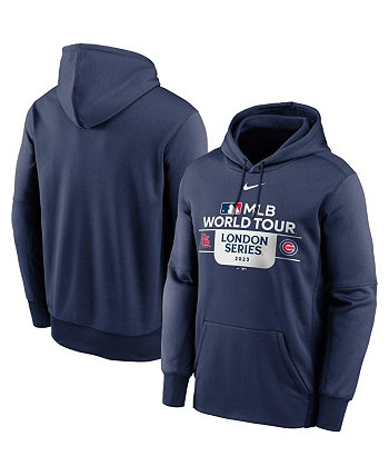 Мужской темно-синий пуловер с капюшоном для мирового тура MLB 2023: Лондонская серия «Чикаго Кабс» против «Сент-Луис Кардиналс». Nike