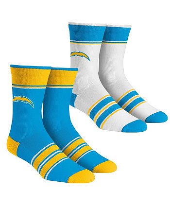 Молодежные носки Los Angeles Chargers Multi-Stripe 2-Pack Team Team Socks Set Rock 'Em