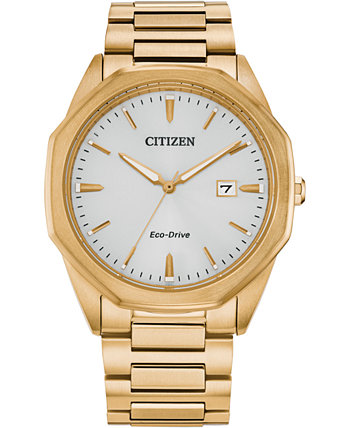Мужские часы Eco-Drive Corso с золотым браслетом из нержавеющей стали, 41 мм Citizen