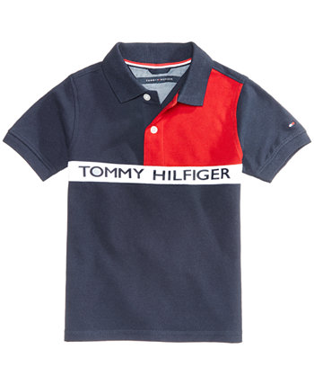 Рубашка-поло с цветными блоками для маленьких мальчиков Tommy Hilfiger