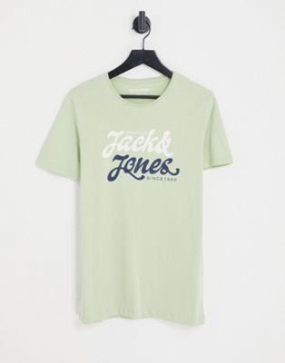 Светло-зеленая футболка с логотипом Jack & Jones Jack & Jones
