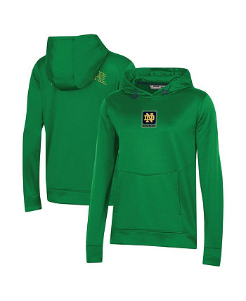 Женский зеленый пуловер с капюшоном Notre Dame Fighting Irish 2023 Sideline Performance Under Armour