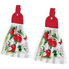 Collections Etc 2-piece Apple Pattern Hanging Kitchen Towel Set Collections Etc.