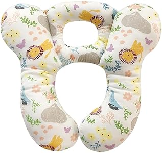 Baby Travel Pillow, Infant Head and Neck Support Cushion for Car Seat, Pushchair and Stroller (Blue Bear) Reflyaway