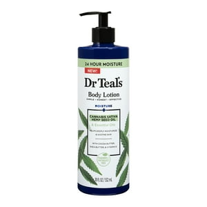 Dr Teal's Body Lotion with Cannabis Sativa Hemp Seed Oil & Essential Oils, 18 fl oz. Dr Teal's