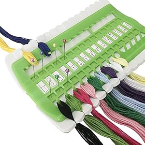 D&D Floss Organizer Embroidery Kit Cross Stitch Tool, 30 Positions Thread Organizers, Plastic & Foam, Green D&D