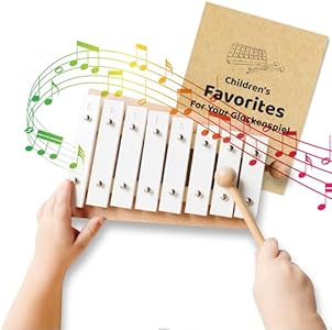 Xylophone for Toddlers 3-5 - Wooden Montessori Glockenspiel with Mallet Holders and Songbook - Tuned Musical Instrument Toy for Kids Montessori & Me