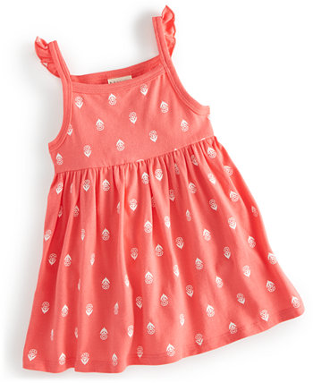 Baby Girls Simple Stamp Floral Dress, Created for Macy's First Impressions