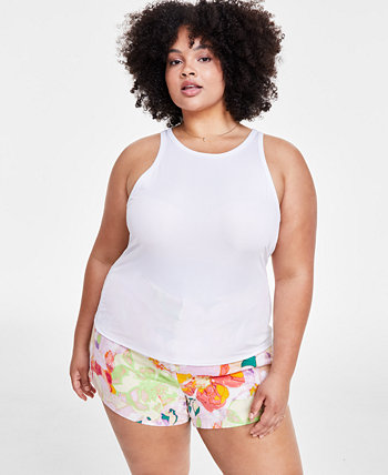 Trendy Plus Size Ribbed Tank Top, Created for Macy's Bar III