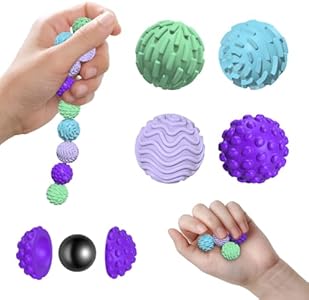 Mity rain 8pcs Fidget Toys - Magnetic Attraction Stress Balls with Silicone Shell for Adults - to Calm Restless Hands and Anxious Mind, Silicone Roller Magnet Balls Sensory Adults Mity rain