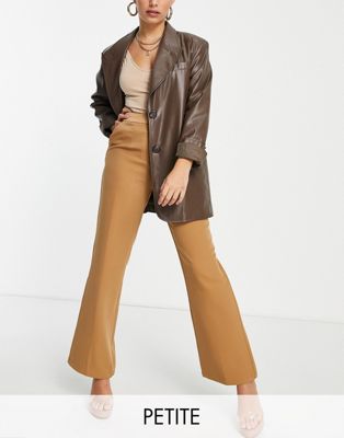 4th & Reckless Petite satin waistband tailored pant in camel - part of a set  4th & Reckless Petite