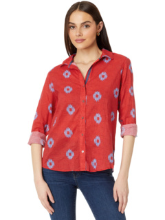 Рубашка со складками цвета индиго с медальоном NIC+ZOE