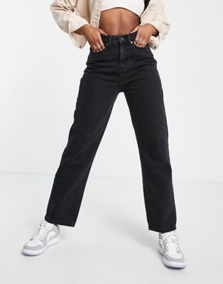 DTT Katy high waist cropped straight jeans in washed black  Don't Think Twice