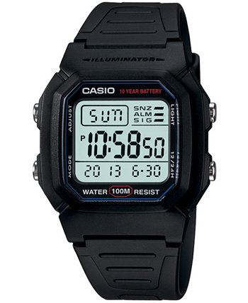 Мужские цифровые черные часы с ремешком из смолы 37мм Casio
