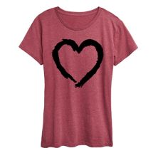 Женская футболка с рисунком сердца и мазком кисти Licensed Character