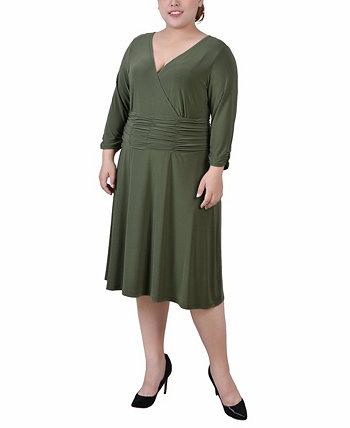 Платье трапециевидной формы со сборками больших размеров NY Collection