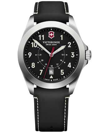 Мужские часы Swiss Heritage с черным кожаным ремешком 40 мм Victorinox Swiss Army