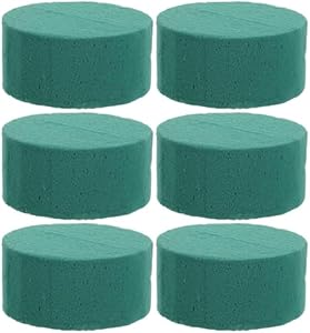 EXCEART Green Floral Arrangement Kit 6Pcs Round Flower Foam Blocks Floral Foam Bricks Round Flower Arrangement Kit Wedding Aisle Flowers Party Decoration (Green) Exceart