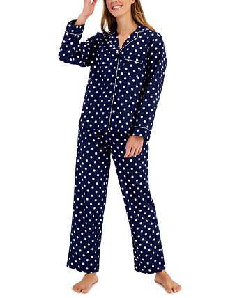 Хлопковый фланелевый пижамный комплект с принтом, созданный для Macy's Charter Club