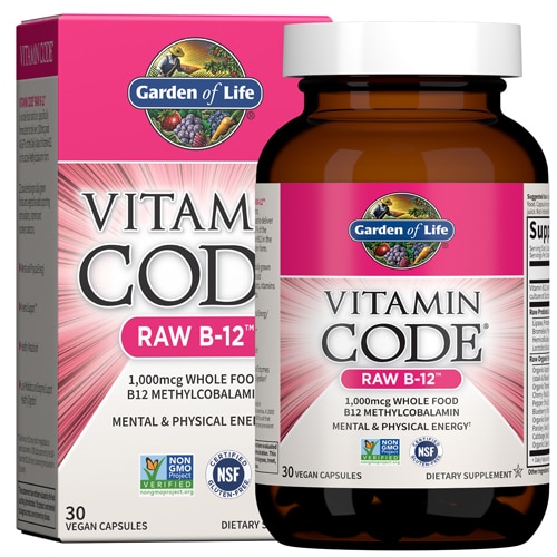 Vitamin Code® RAW B-12™ - 1000 мкг - 30 вегетарианских капсул - Garden of Life Garden of Life