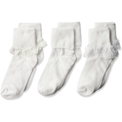 Носки Jefferies, 3 пары носков с кружевной отделкой для больших девочек и кружевными манжетами / модными кружевными носками для девочек Jefferies Socks