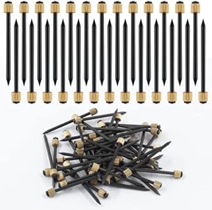 Picture Hanging Nails, Black Steel Nails and Brass Head Frame Hanger Nails for Hanging Pictures Painting(50Pcs, Small) Bonsicoky