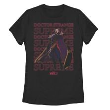Juniors' Marvel What If Doctor Strange Supreme Text Stack Graphic Tee Marvel