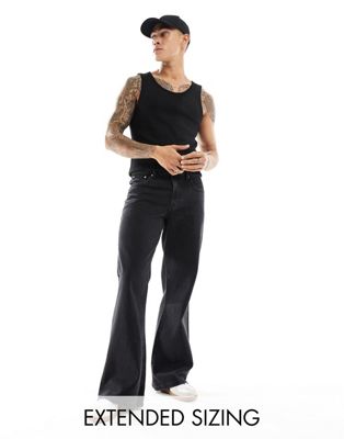Черные широкие расклешенные джинсы ASOS DESIGN ASOS DESIGN