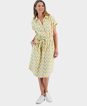 Women's Printed Cotton Gauze Shirtdress, Created for Macy's Style & Co
