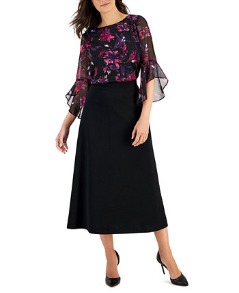 Женская эластичная юбка-миди с перекрестной штриховкой Kasper
