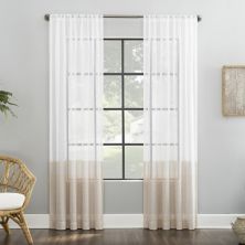 Clean Window Color Block Accent Anti-Dust Sheer Window Curtain Panel Clean Window