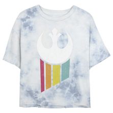 Укороченная футболка Juniors 'Star Wars: Rebel Rainbow Logo Wash Graphic Star Wars