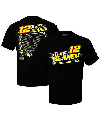 Мужская черная футболка с расписанием Кубка NASCAR 2024 Ryan Blaney Team Penske