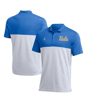 Мужская голубая и белая рубашка-поло UCLA Bruins Coaches Performance Jordan