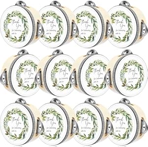 12 Pcs 4 Inch Wedding Tambourine Thank You for Celebrating with Us Tambourine for Adults Hand Held Percussion Gift Musical Educational Drum Instrument for Church Wedding Party Dance (Flower) Lukmaa