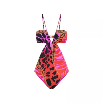 Animal Cut Out One-Piece Swimsuit Camilla