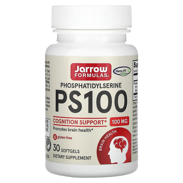 PS 100, Фосфатидилсерин, 100 мг, 30 мягких таблеток Jarrow Formulas