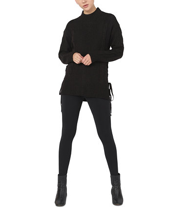 Женский свитер-туника с длинными рукавами и шнуровкой сбоку Black Tape